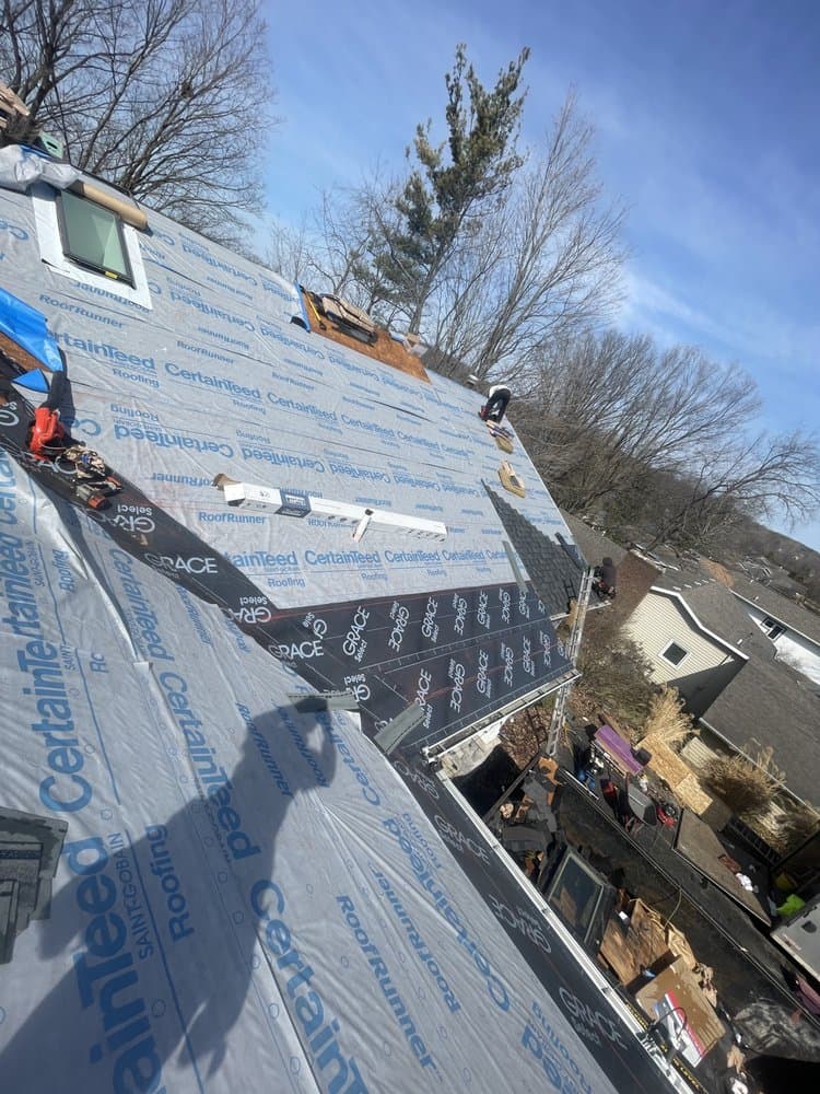 Essential Exteriors roofing work using professional shingle materials