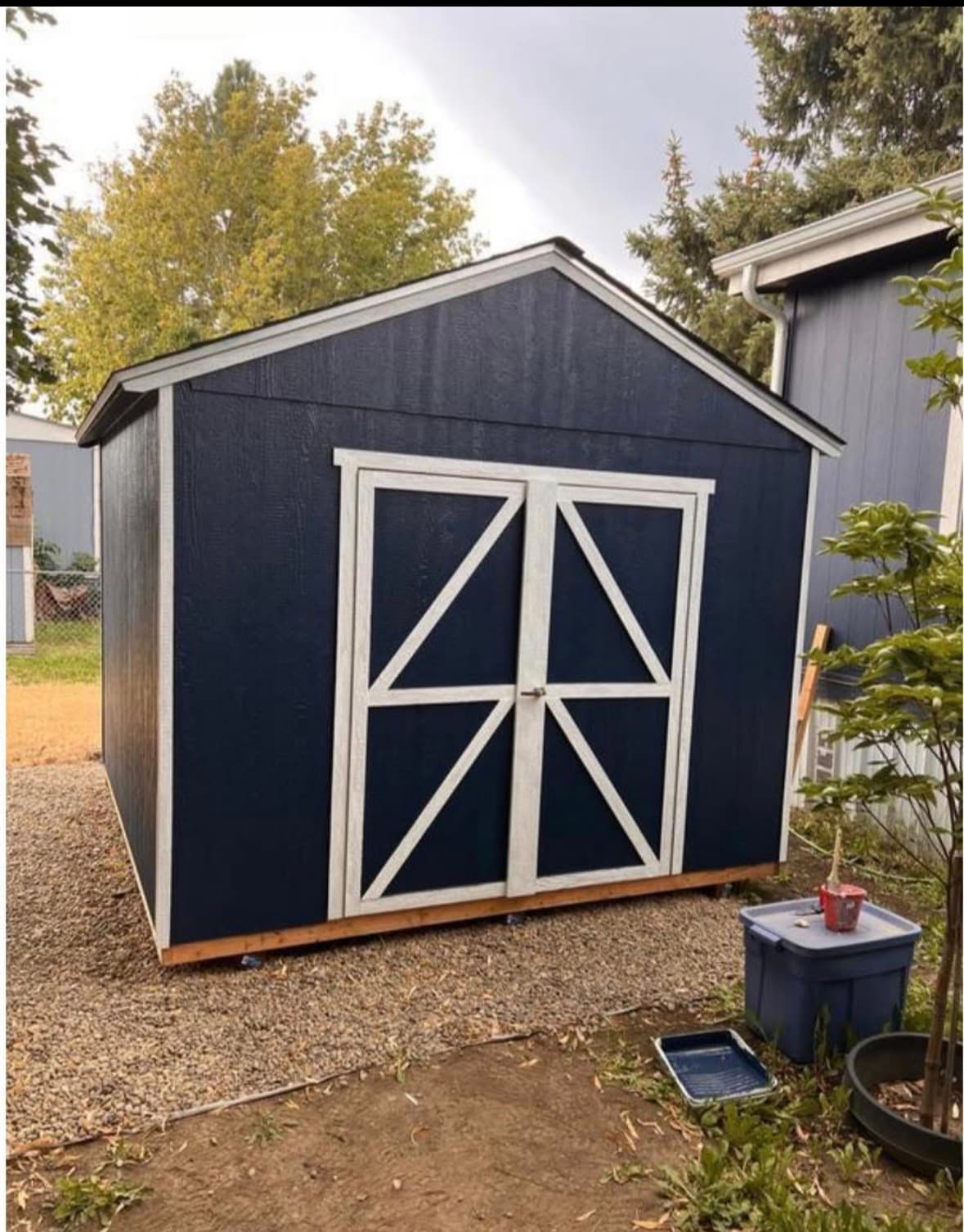 Custom-built backyard storage shed