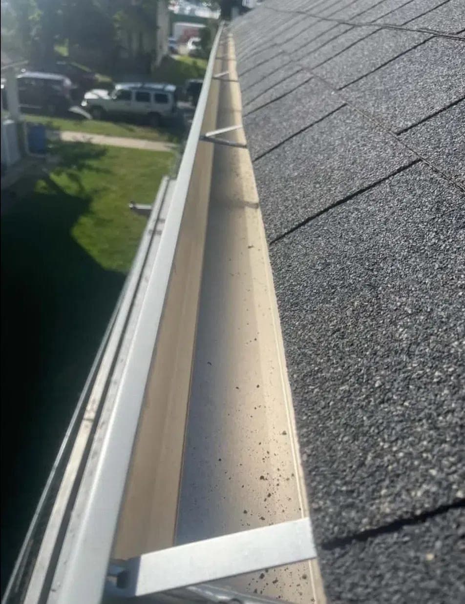 Clean seamless K-style gutter along the eave
